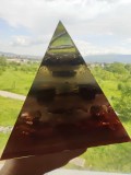 Magická orgonitová pyramida pro hojnost, ochranu a štěstí - "Magie ohně" - XXXXL