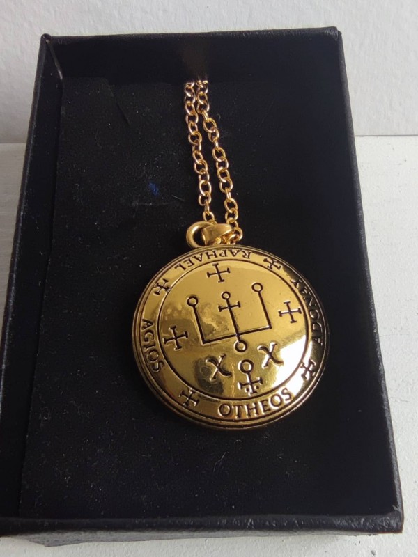 Medalhão para magia angelical - Arcanjo Rafael - Cor dourada