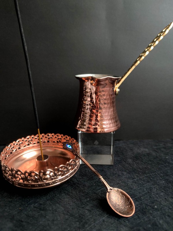Coffee divination - Luxury handmade set from wrought copper