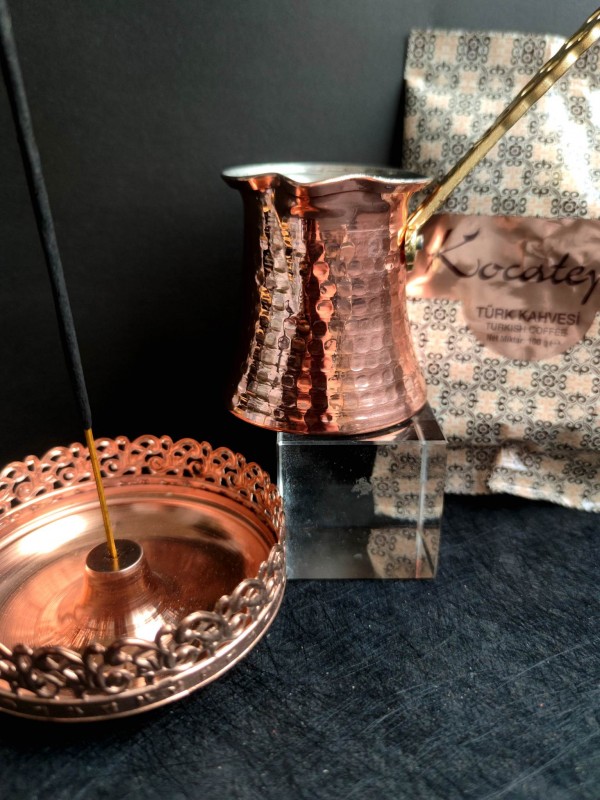 Koffiewaarzeggerij - Luxe handgemaakte set van gesmeed koper