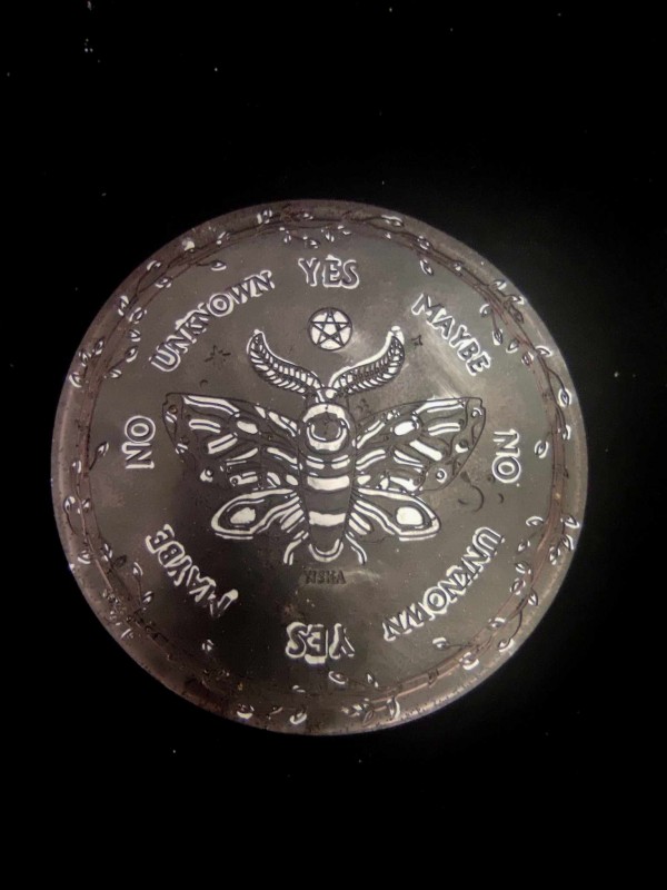 Handmade pendulum divination pad - "Death Moth"