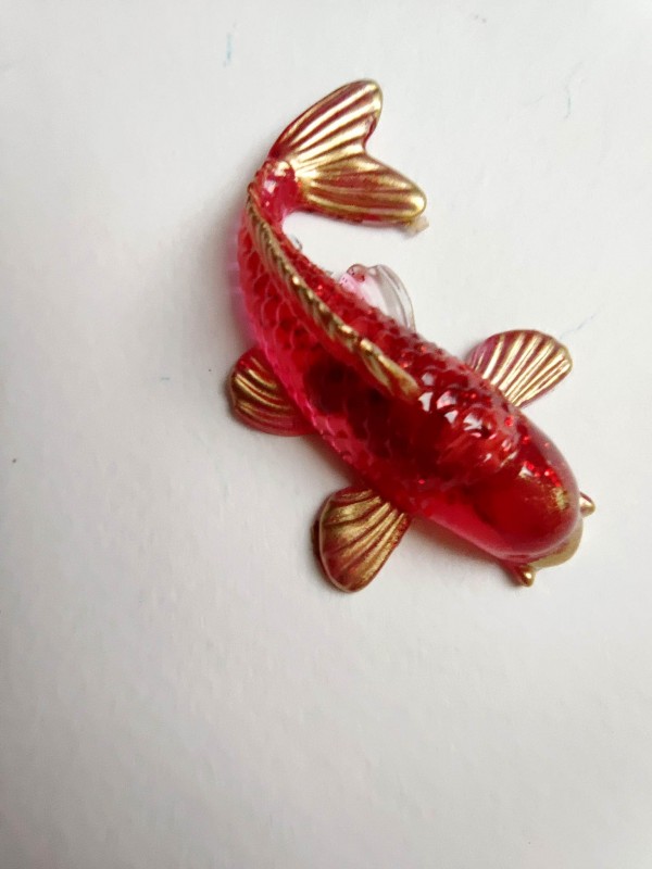 Feng shui talisman for protection and passion in the home - Koi fish with Coral and Carnelian