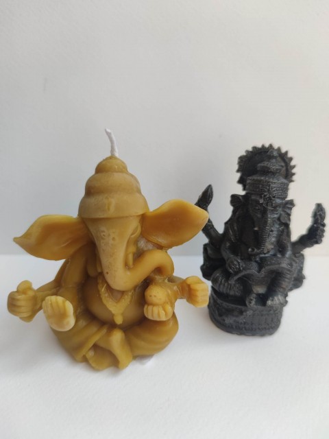 Zestaw Feng Shui do ochrony i przyciągania pieniędzy - figurka Ganesha i świeca