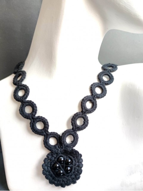 Hand-made knitted necklace for magical rituals by Mary-Ella Todorof