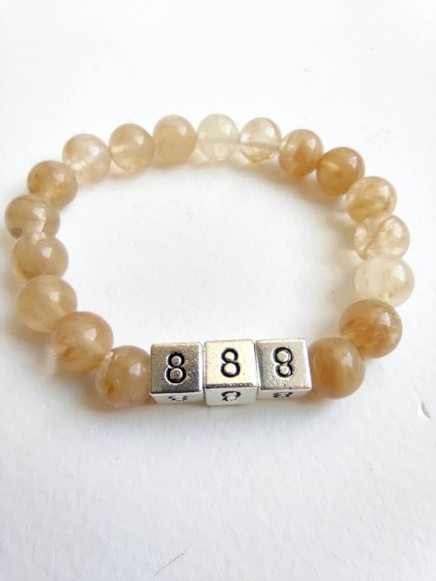 Bracelet avec numéro d'ange 888 et citrine pour l'argent et la chance