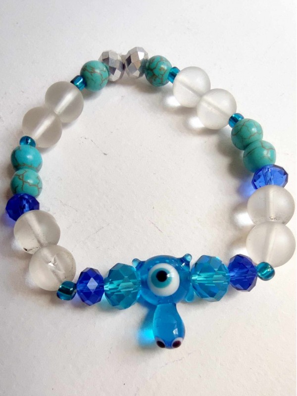 Armband-Amulett für Schutz und Gesundheit mit einer Schildkröten-Nazar-Perle