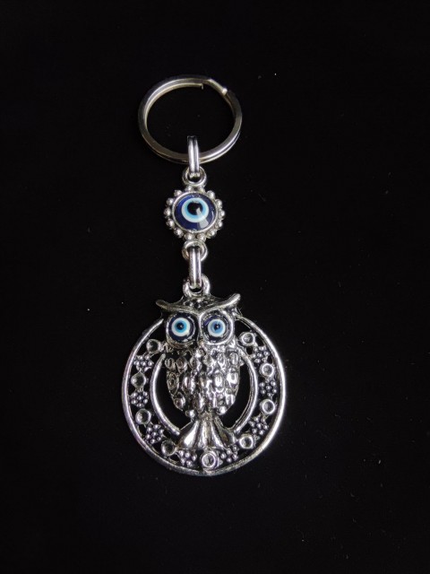 Keychain amulet for protection against negative energy with Nazar - Owl 2