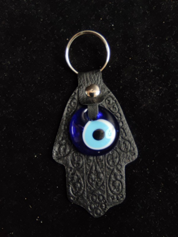 Kulcstartó amulett védelmi varázslathoz Nazarral - Fatima keze