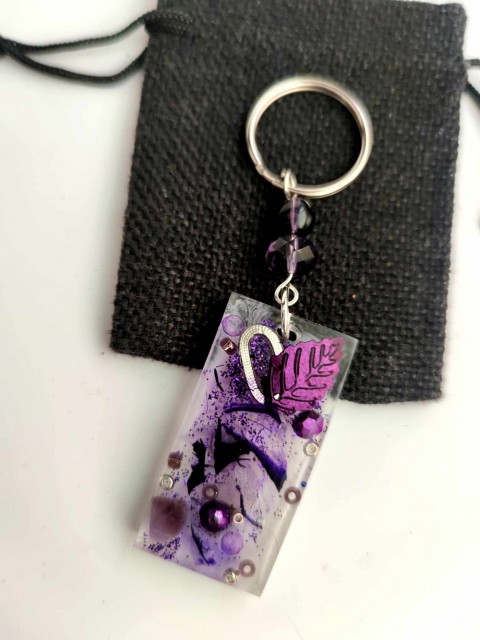 Good luck amulet for Aquarius zodiac sign - orgonite keychain