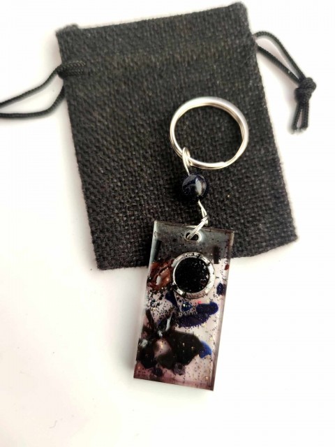 Set of three orgonites for Capricorn zodiac sign - orgone pyramid, keychain, and pendant