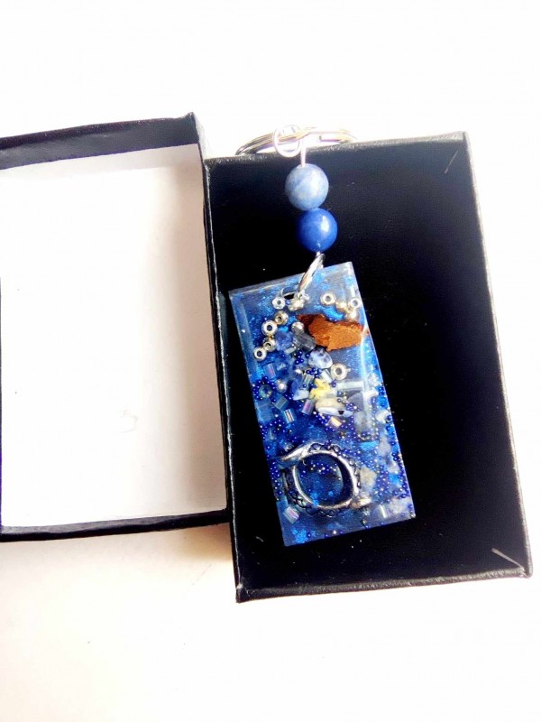 Good luck amulet for Libra zodiac sign - orgonite keychain