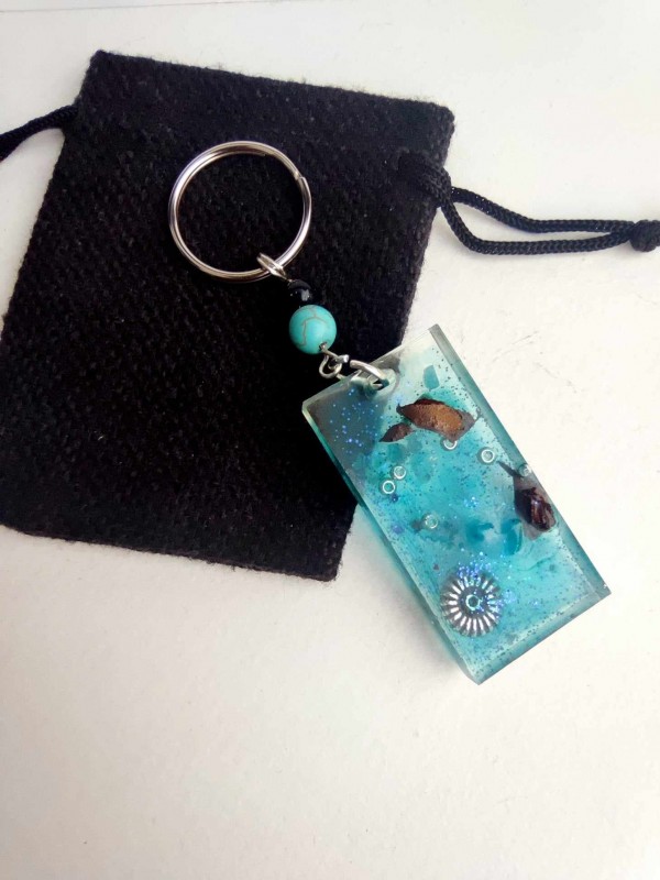 Good luck amulet for Scorpio zodiac sign - orgonite keychain