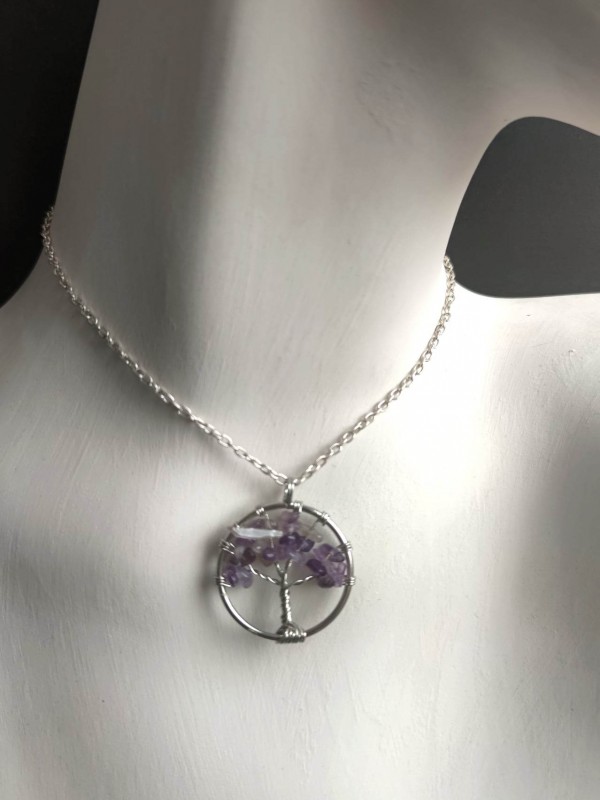 Talisman for luck and happiness - amethyst tree of life medallion