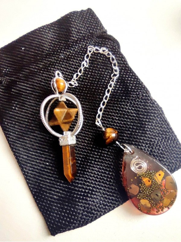 Orgonite pendulum for divination for money and business with tigers eye