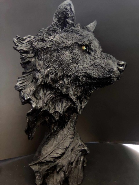 Estátua de lobo para decoração de casa ou escritório - animal totem do lobo