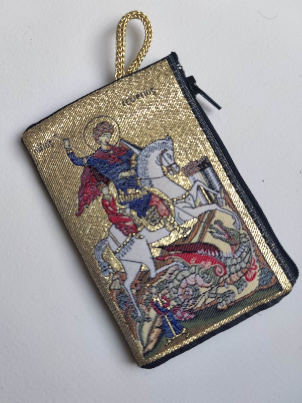 Bolsa pequena com zíper para pedras semipreciosas e bolsas de proteção mágica - Saint George